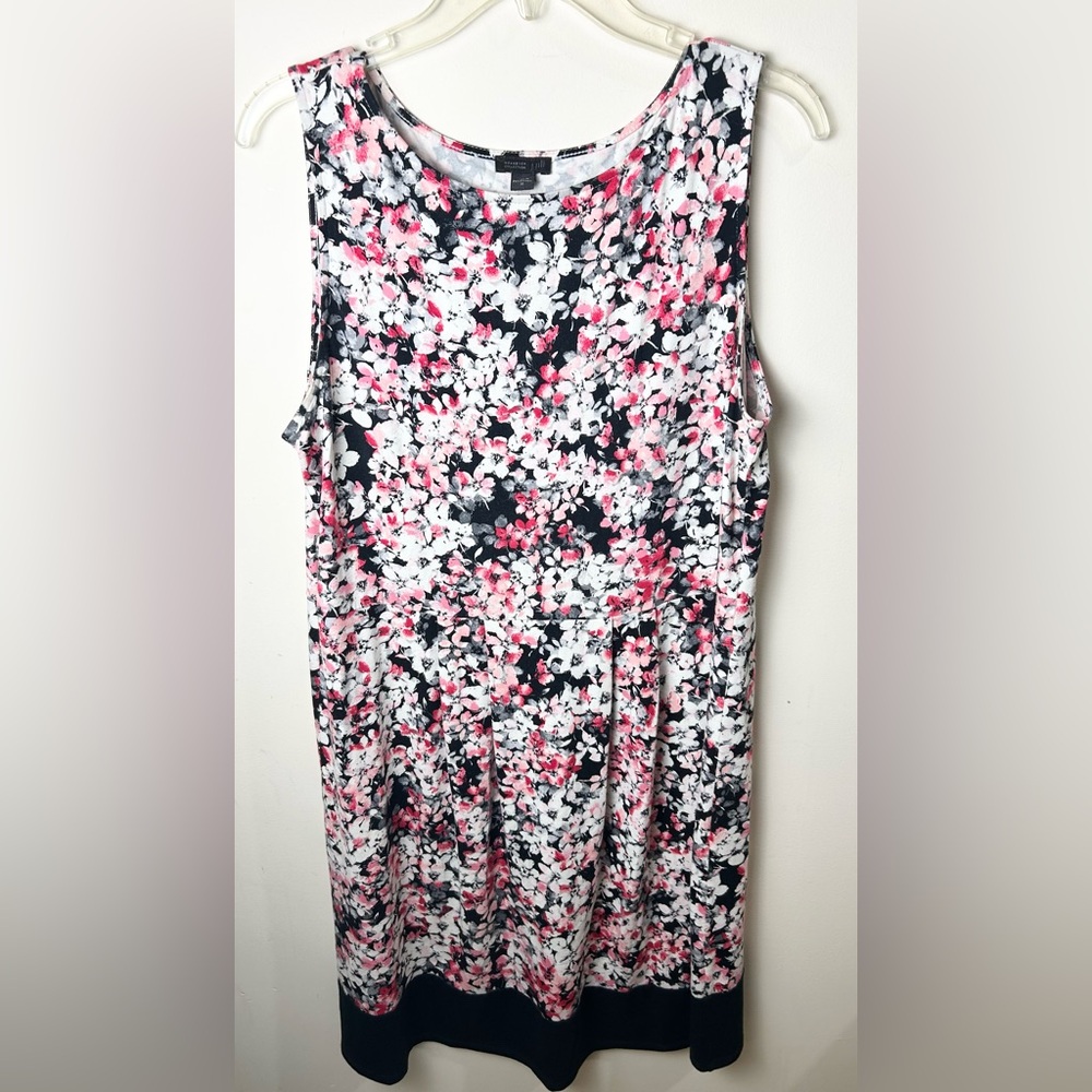 J. Jill Wearever Collection Floral Dress Pleated M Comfort Stretch Office Mature